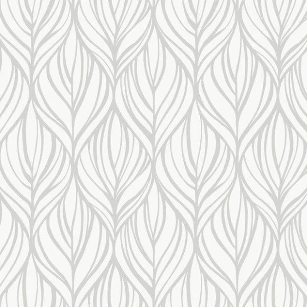 York DT5084 Candice Olson After Eight Palma White/Silver - tapeta w roślinny motwy