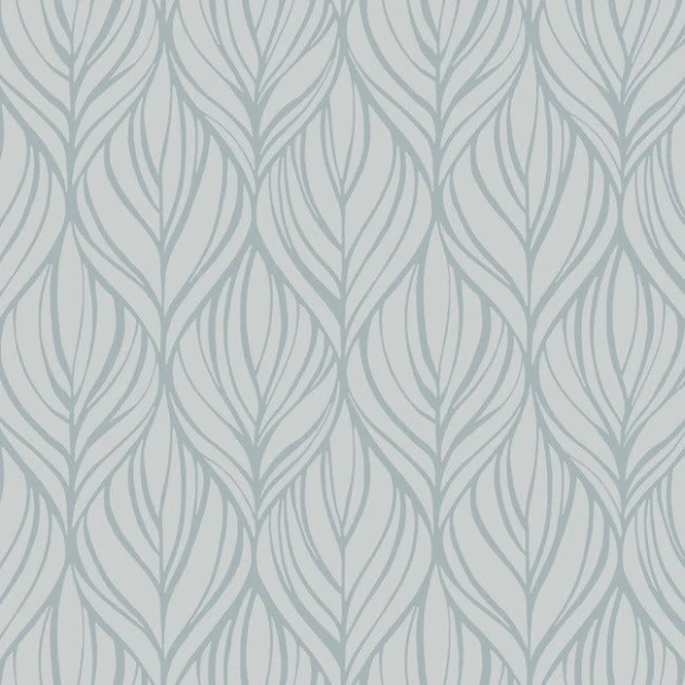 York DT5083 Candice Olson After Eight Palma Smokey Blue/Silver - tapeta w roślinny motwy