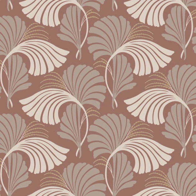 York DT5131 Candice Olson After Eight Dancing Leaves Clay - tapeta w liście