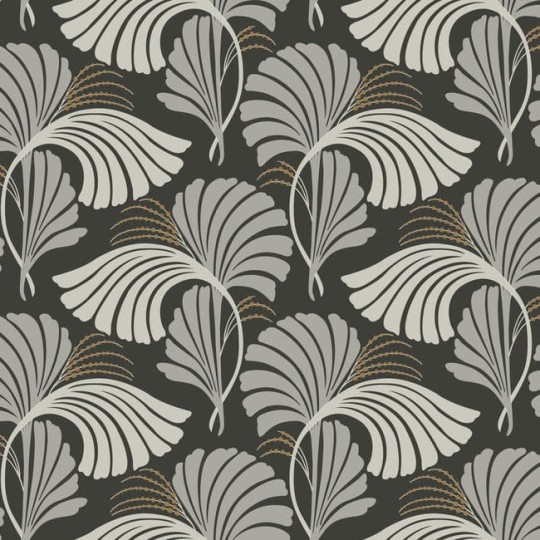 York DT5134 Candice Olson After Eight Dancing Leaves Black - tapeta w liście