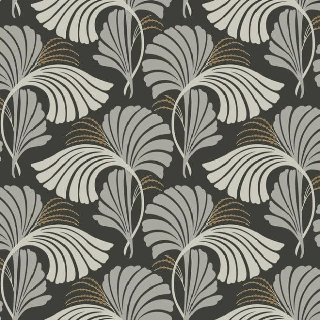 York DT5134 Candice Olson After Eight Dancing Leaves Black - tapeta w liście