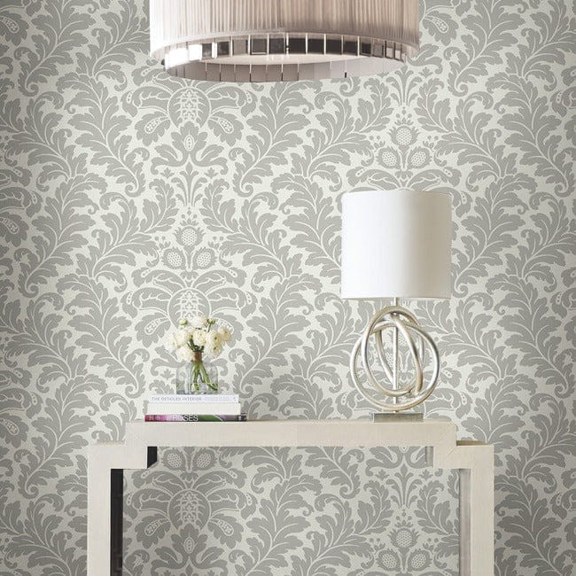 York DT5041 Candice Olson After Eight Modern Romance Grey - tapeta w roślinny motyw