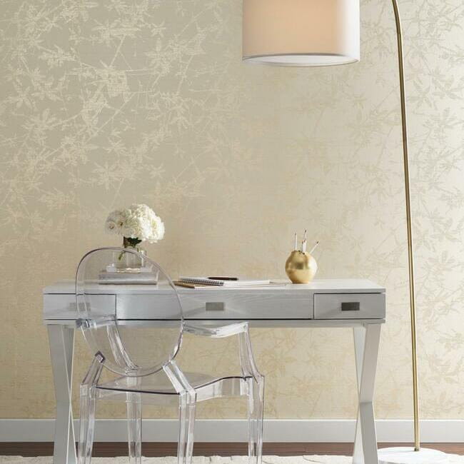 York DL2946 Candice Olson Natural Splendor Sylvan Golden/Cream - tapeta w roślinny motyw