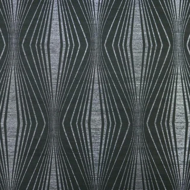 York DL2934 Candice Olson Natural Splendor Radiant Silver/Black - tapeta w geometryczny wzór w stylu art deco
