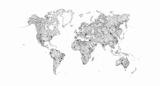 Sandberg 630-09 Special Edition World Map Black - mural mapa świata