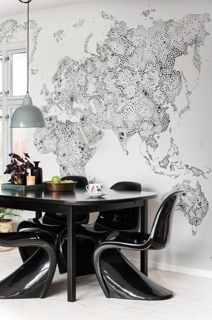 Sandberg 630-09 Special Edition World Map Black - mural mapa świata