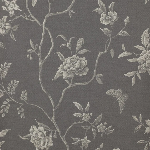 Colefax and Fowler 07165/04 Jardine Florals W/P Swedish Tree Charcoal - tapeta w stylizowany wzór roślinny