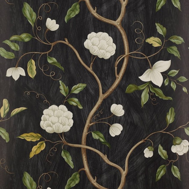 Colefax and Fowler 07949/06 Jardine Florals W/P Snow Tree Black - tapeta w kwiaty