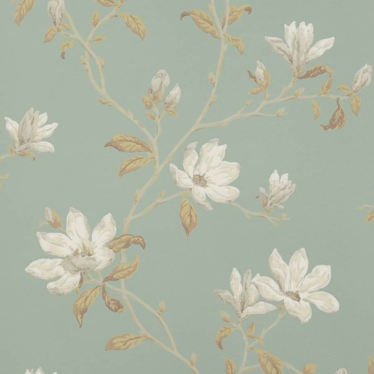 Colefax and Fowler 07976/07 Jardine Florals W/P Marchwood Old Blue - tapeta w kwiaty magnolii