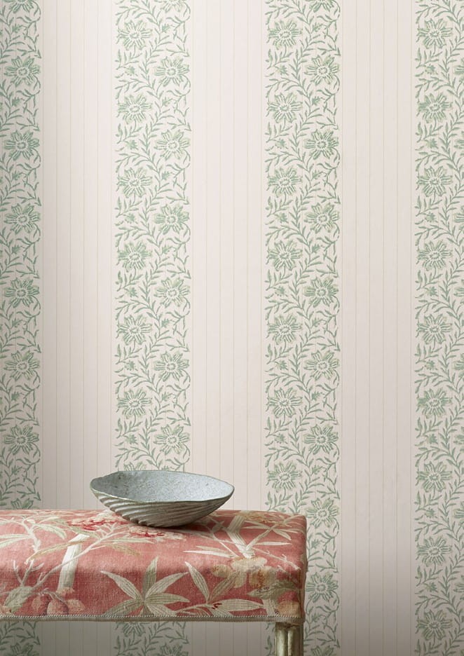 Colefax and Fowler W7001-01 Jardine Florals W/P Alys Leaf - tapeta w roślinne paski