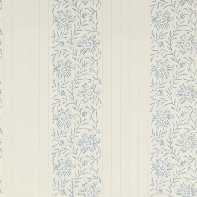 Colefax and Fowler W7001-03 Jardine Florals W/P Alys Old Blue - tapeta w roślinne paski