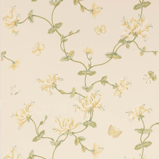 Colefax and Fowler W7002-05 Jardine Florals W/P Honeysuckle Gold - tapeta w stylizowane gałązki i kwiaty