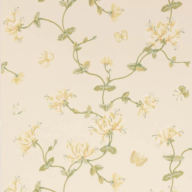Colefax and Fowler W7002-05 Jardine Florals W/P Honeysuckle Gold - tapeta w stylizowane gałązki i kwiaty