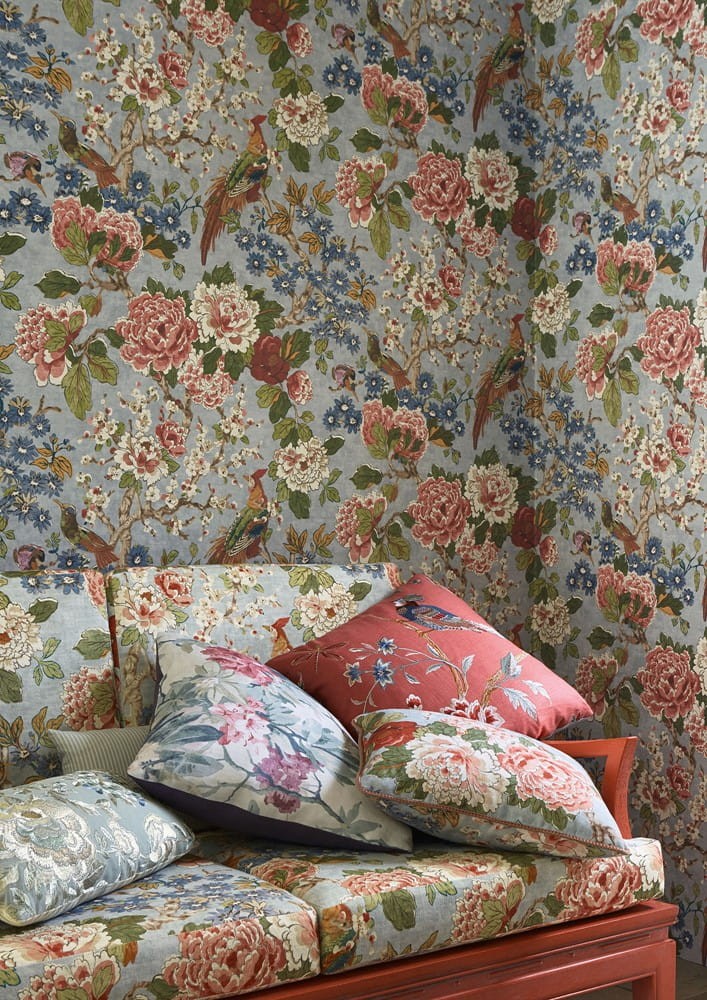 Colefax and Fowler W7003-01 Jardine Florals W/P Jardine Navy - tapeta w kwiaty