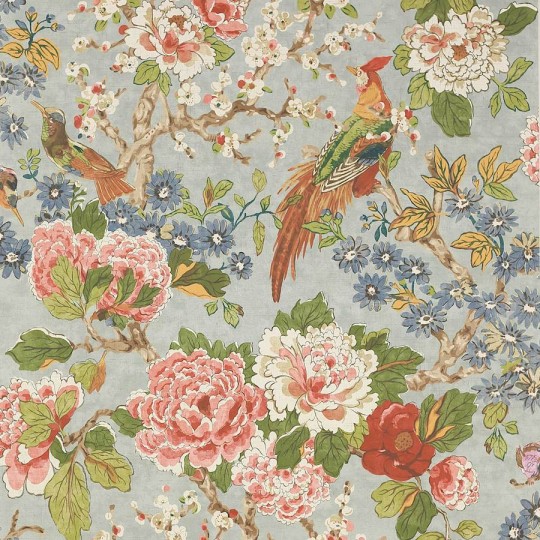 Colefax and Fowler W7003-02 Jardine Florals W/P Jardine Old Blue - tapeta w kwiaty