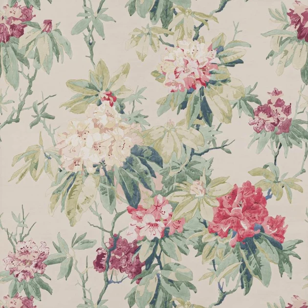Colefax and Fowler W7006-01 Jardine Florals W/P Mereworth Pink/Forest - tapeta w kwiaty