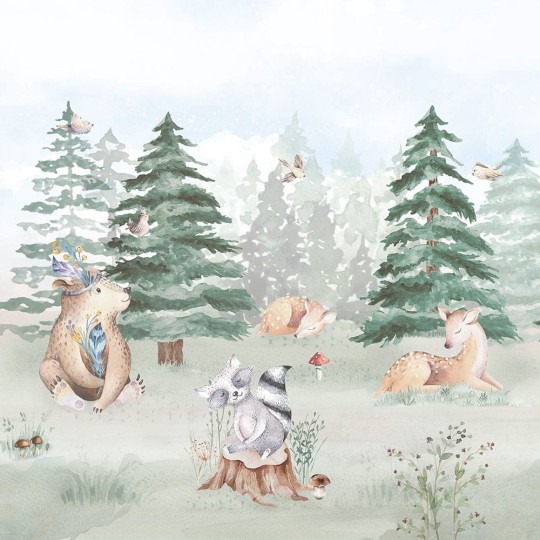 Yokodesign W01 Leśna - tapeta dla dzieci w leśny motyw