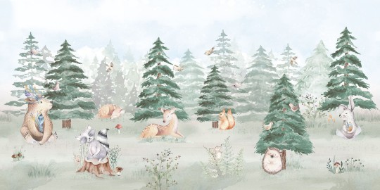 Yokodesign W01 Leśna - tapeta dla dzieci w leśny motyw