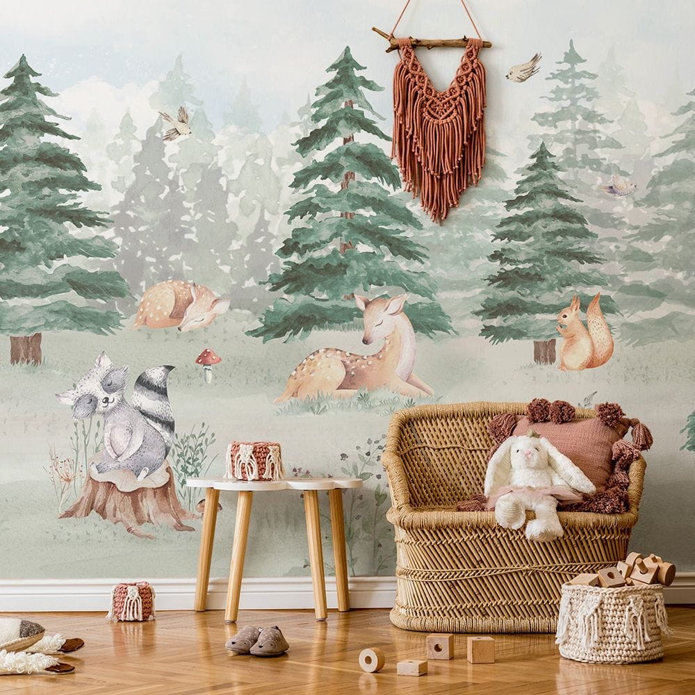 Yokodesign W01 Leśna - tapeta dla dzieci w leśny motyw