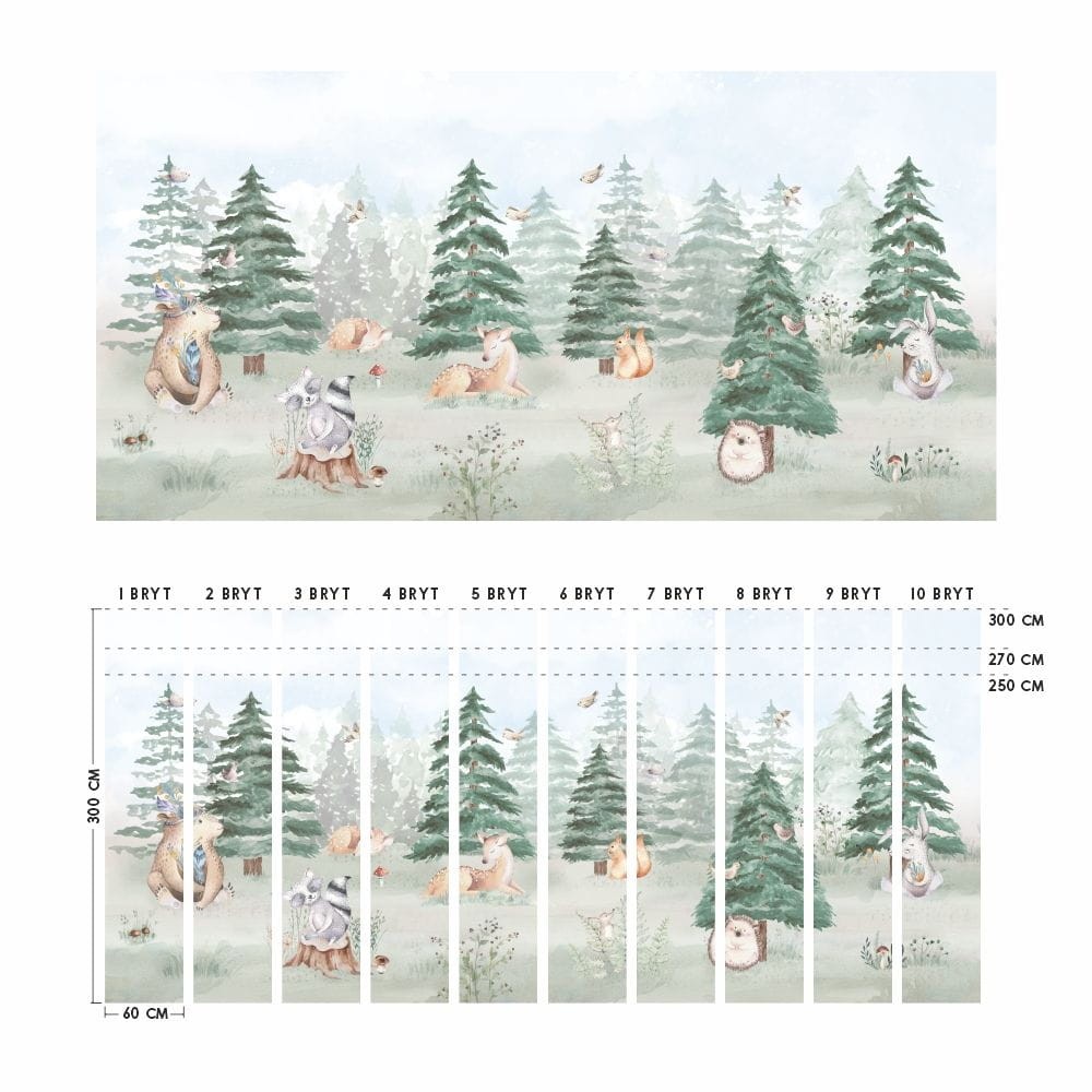 Yokodesign W01 Leśna - tapeta dla dzieci w leśny motyw
