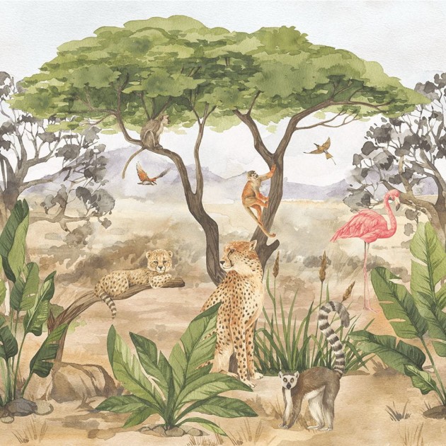 Yokodesign W11 Safari - tapeta dla dzieci w safari