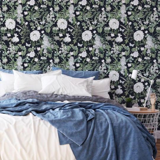 Yokodesign W42 Kwiaty i Motyle - tapeta roślinna