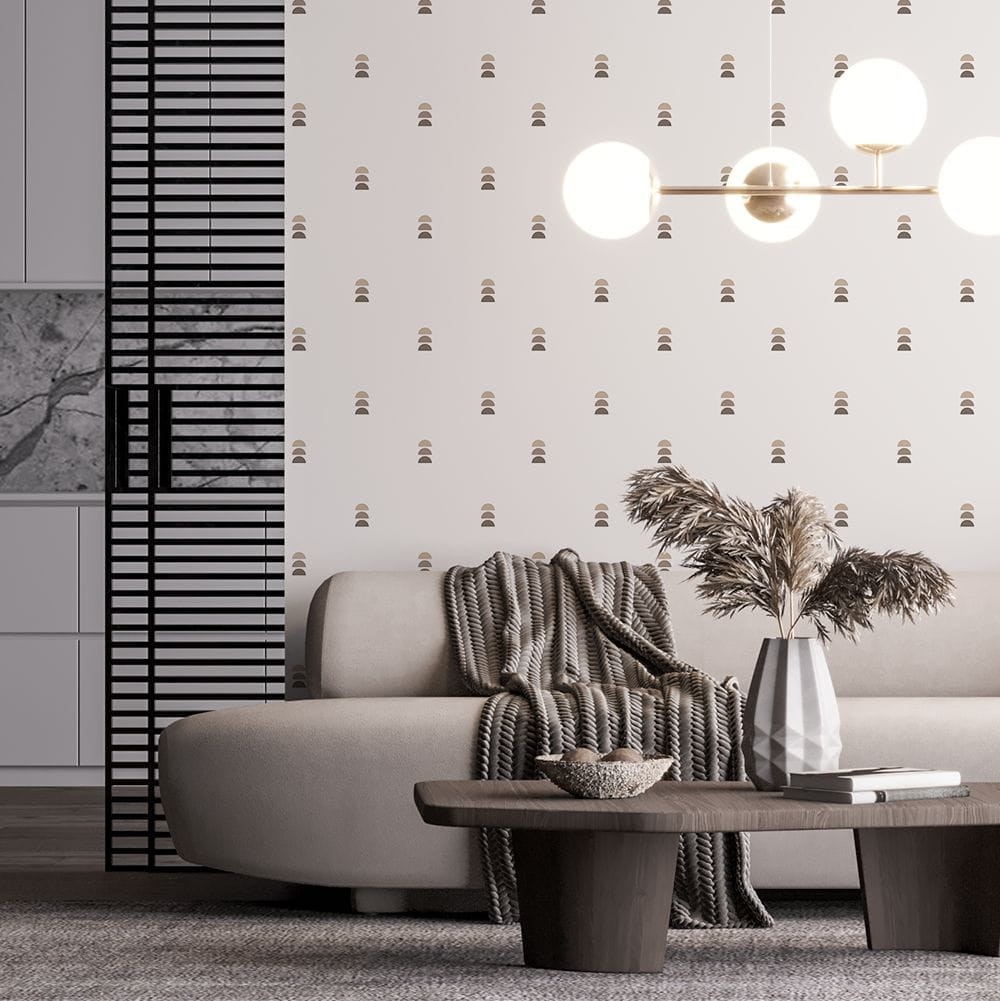Yokodesign W82 Półkola - tapeta w minimalistyczne półkola