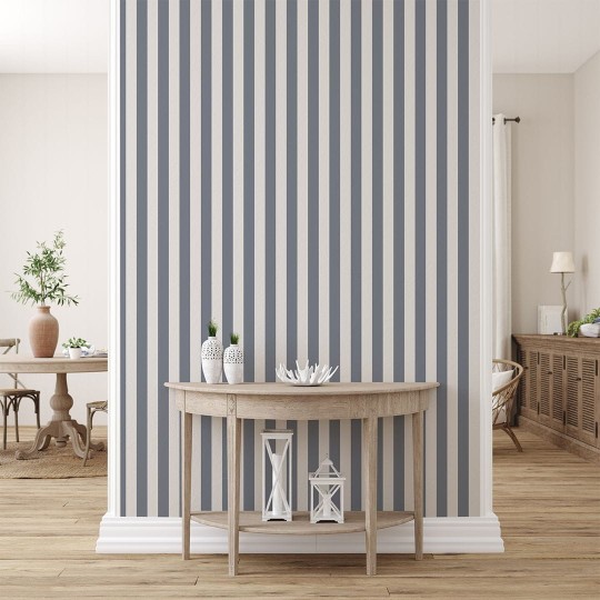 Yokodesign W91 Paski Granatowe - tapeta w paski