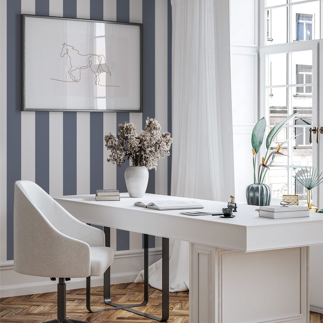 Yokodesign W95 Paski Granatowe - tapeta w paski
