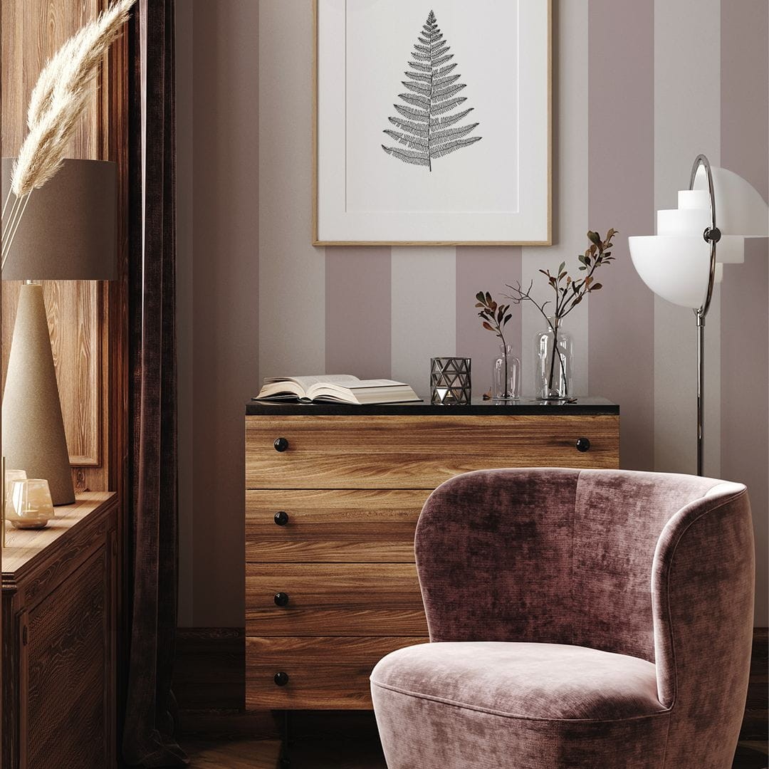Yokodesign W96 Paski Różowe - tapeta w paski