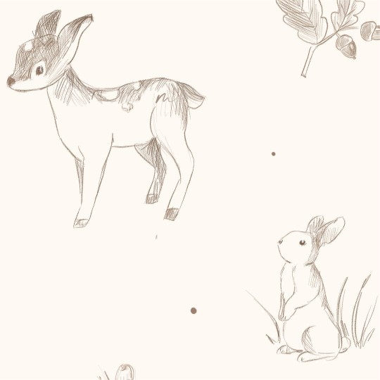 Yokodesign W115 Szkic Zwierzęta - tapeta dla dzieci w zwierzęta