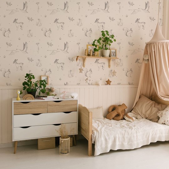 Yokodesign W116 Szkic Zwierzęta - tapeta dla dzieci w zwierzęta