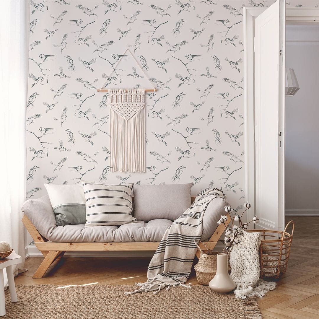 Yokodesign W119 Szkic Ptaki - tapeta dla dzieci w ptaki