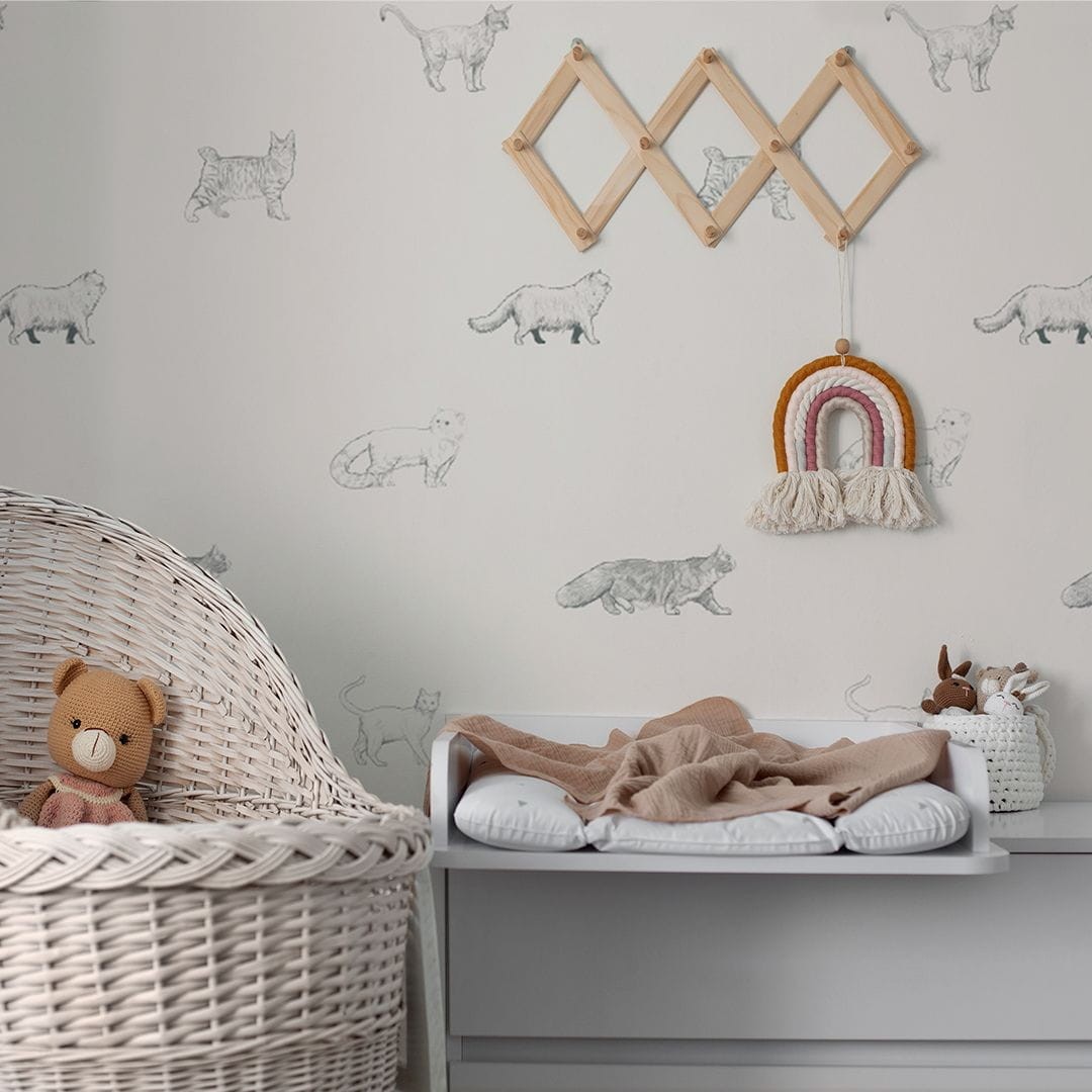 Yokodesign W121 Szkic Koty - tapeta dla dzieci w koty