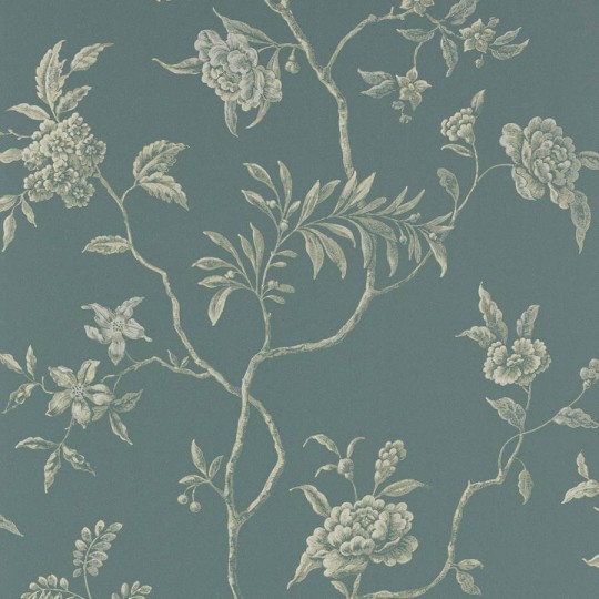 Colefax and Fowler 07128/03 Ashdown Delancey Blue - tapeta w motyw roślinny w stylu chinoiserie