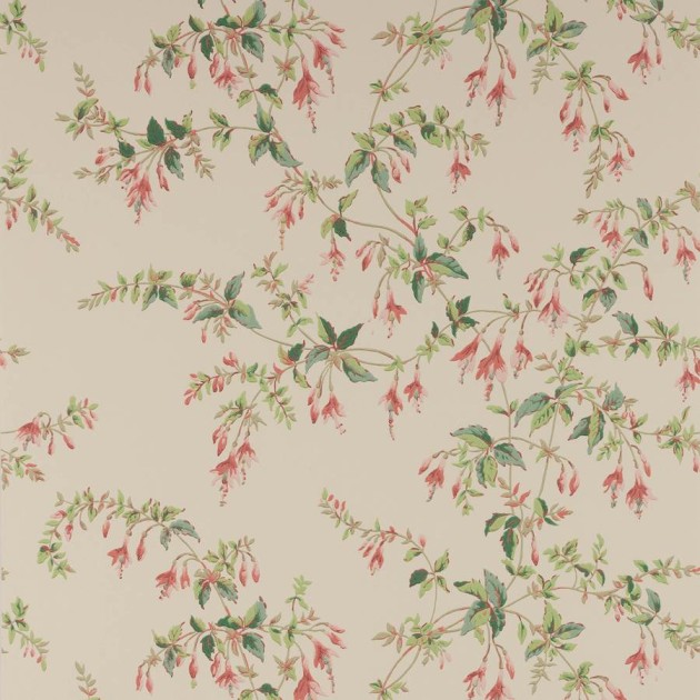 Colefax and Fowler W7018-03 Ashdown Fuchsia Pink/Green - tapeta w kwiaty fuksji
