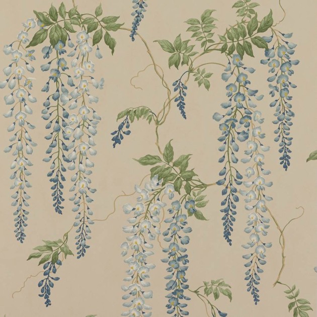 Colefax and Fowler 07157/07 Ashdown Seraphina Blue/Green - tapeta w kwiaty glicynii