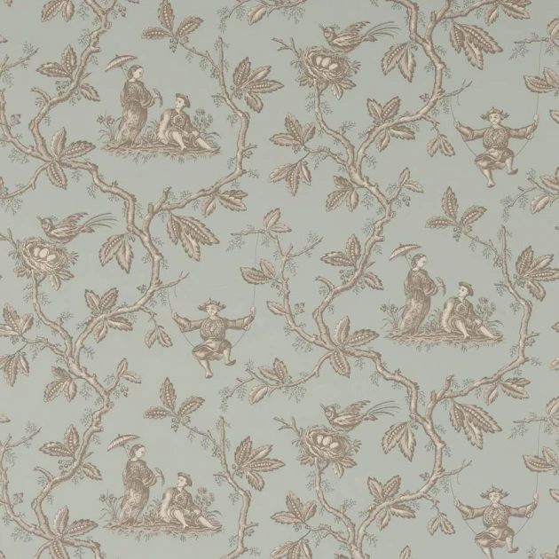 Colefax and Fowler W7017-05 Ashdown Toile Chinoise Old Blue - tapeta w stylu chinoiserie