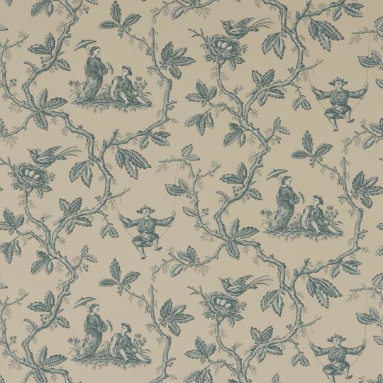 Colefax and Fowler W7017-06 Ashdown Toile Chinoise Aqua - tapeta w stylu chinoiserie
