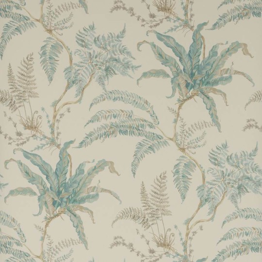 Colefax and Fowler W7015-02 Ashdown Woodfern Aqua - tapeta w paprocie