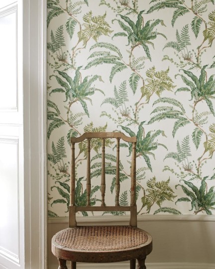 Colefax and Fowler W7015-02 Ashdown Woodfern Aqua - tapeta w paprocie