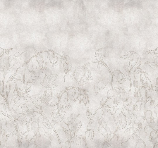 Boras Tapeter 9597W Studio Burning Heart Beige - mural szkic kwiatów