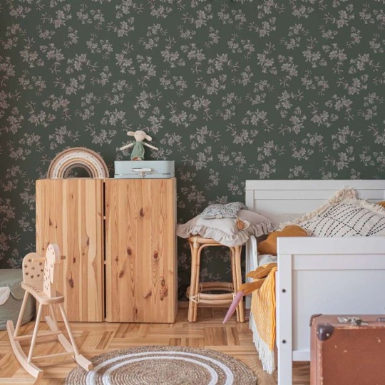 Dekornik DEKO.TAP.346 Vintage royal green - tapeta kwiaty vintage