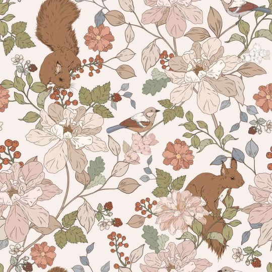 Dekornik DEKO.TAP.406 Squirrels in the woods - tapeta w wiewiórki