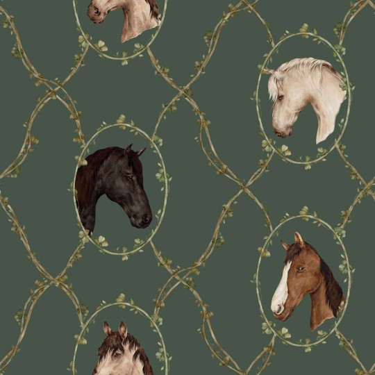 Dekornik DEKO.TAP.412 Watercolour horses green - tapeta w konie
