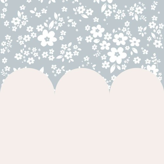 Dekornik DEKO.TAP.445 Lace meadow blue and milky - tapeta łąka kwiatów z jednokolorową lamperią
