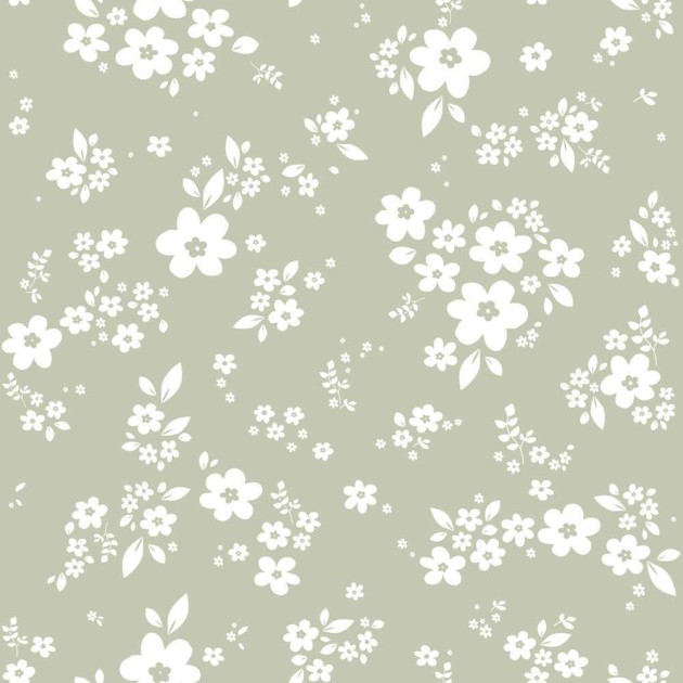 Dekornik DEKO.TAP.448 Lace meadow green - tapeta łąka kwiatów