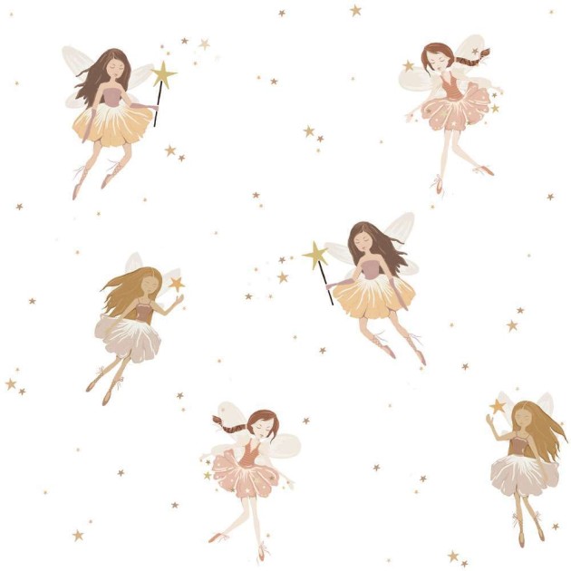Dekornik DEKO.TAP.455 Fairies white - tapeta wróżki