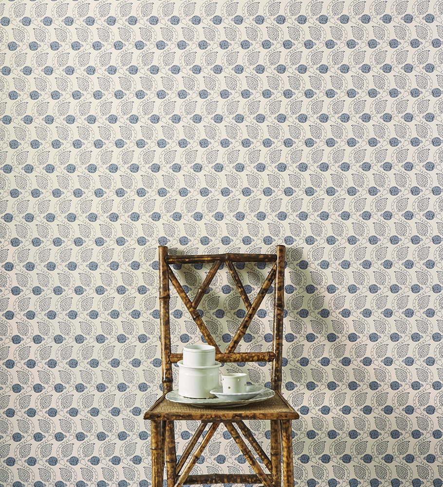 Colefax and Flower W7007-02 Small Design W/Papers II Ashmead Aqua - tapeta w stylizowane drzewo owocowe