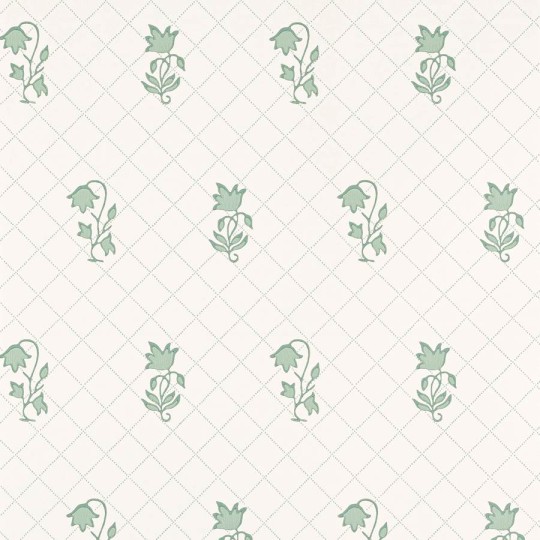 Colefax and Flower W7010-03 Small Design W/Papers II Berkeley Sprig Forest Green - tapeta w kratkę i kwiaty